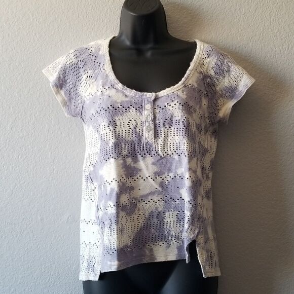 We The Free Cotton Tiedye Eyelet Tshirt - Picture 1 of 7